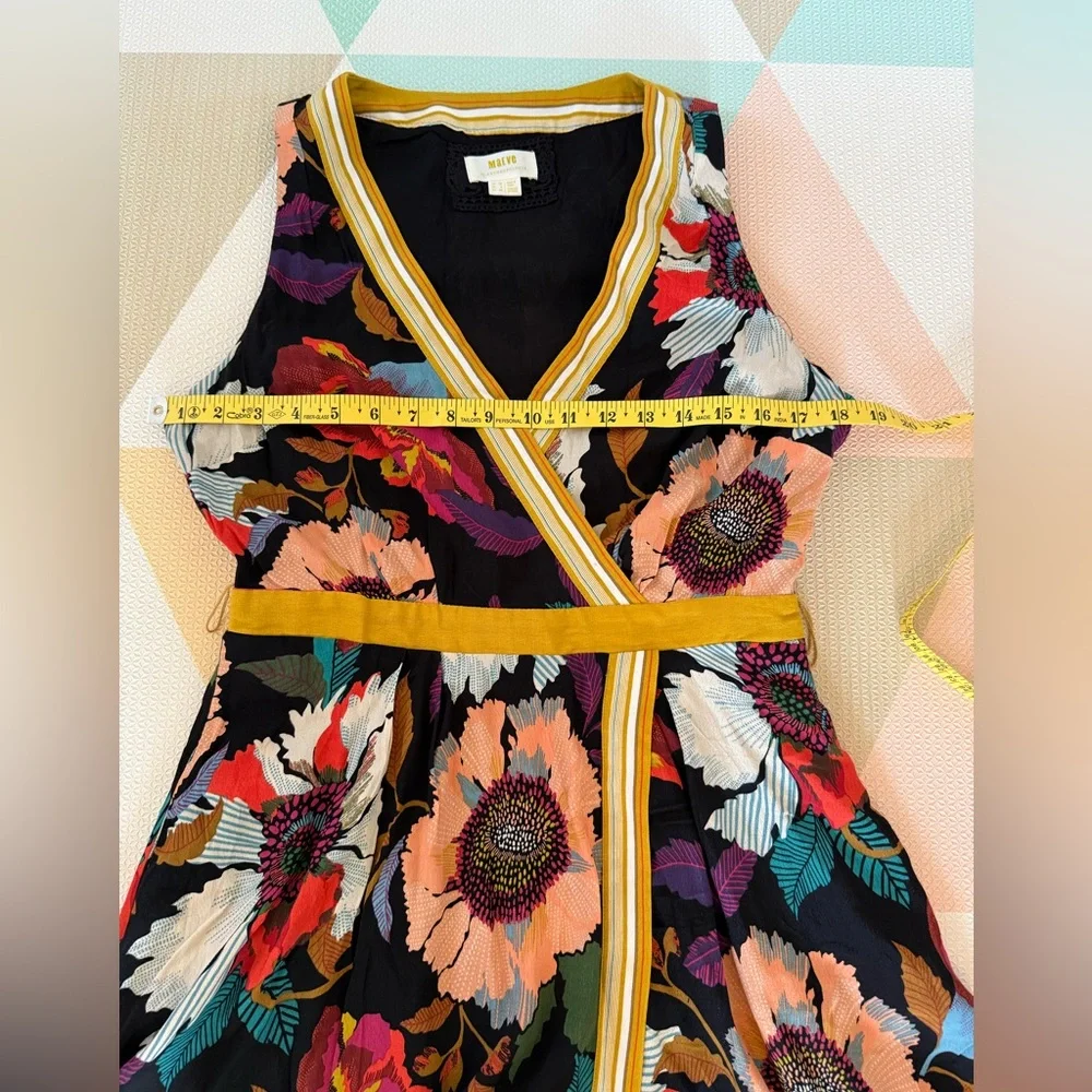 Anthropologie Maeve Botanica Faux Wrap Midi Dress Size 8 - Picture 6 of 11
